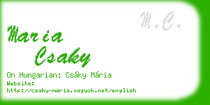 maria csaky business card
