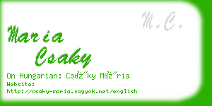 maria csaky business card